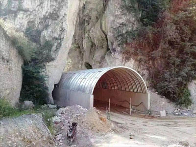 corrugated steel plate arch for falling rock protection 1