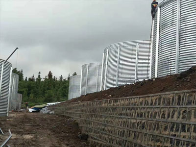 farm grain bins made of corrugated structural plates