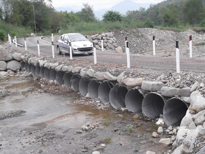 multi runs corrugated steel pipe culverts 1